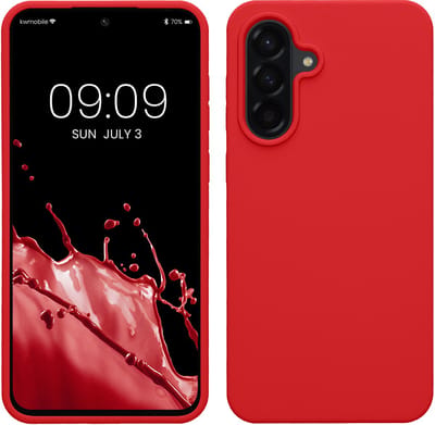kwmobile telefoonhoesje geschikt voor Samsung Galaxy A56 5G - Hoesje met siliconen coating - Smartphone case in klassiek rood