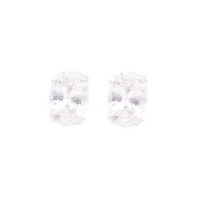 Luxenter Sterling zilveren 925 oorbellen met gerhodineerde briljant zirkonia - Essential
