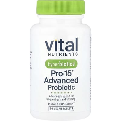 Vital Nutrients, Hyperbiotics®, PRO-15® Geavanceerd Probioticum, 60 Vegan Tabletten