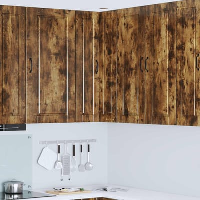 vidaXL - Wandhoekkast - PORTO - Rook - Eiken - 57 - x - 57 - x - 100 - cm - Bewerkt - hout