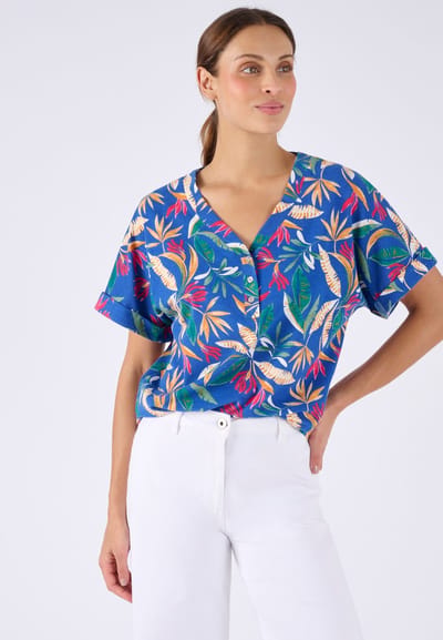 Damart - Climatyl vloeiende top, in jerseytricot - Dames - Blauw - XS