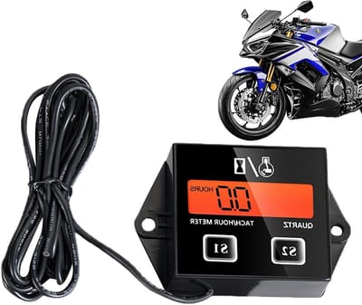 Toerentalmeter Kleine Motoren - Digitale Motormeter - Motoronderhoud Bijhouden - Inclusief Urenteller - 1.75 Meter Snoer - Zwart