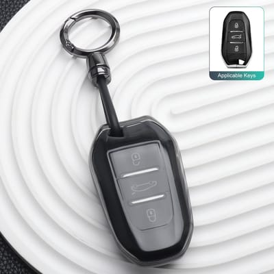 Housse de Protection Souple en TPU pour Clé de Voiture Pour Peugeot 308 3008 408 4008 508 5008 Gt Line Citroen C3 C4L C3X C5X Accessoires de Voiture gray