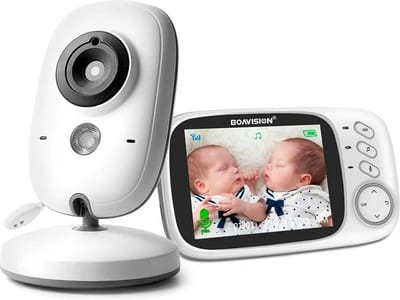 Boavision - Babyfoon - Babyfoon met Camera - Baby Monitor - Binnencamera - 750mAh Li-polymer - 2.4G - 3.2 Inches LCD - 320 x 240pxl - 2-weg audio - Nachtzicht - CMOS - Wit