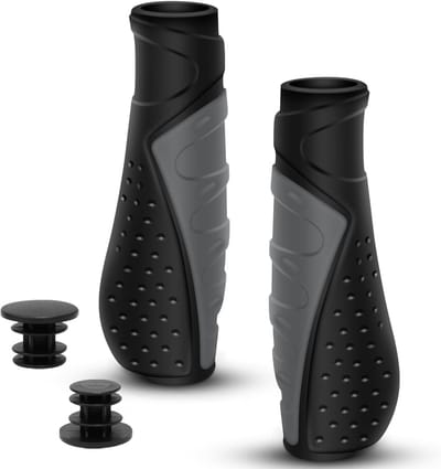 Fietshandgrepen - Stuurgrepen Rubber - Comfortabel Fietsen - Ergonomisch Antislip Design - 130 mm Lengte - Grijs