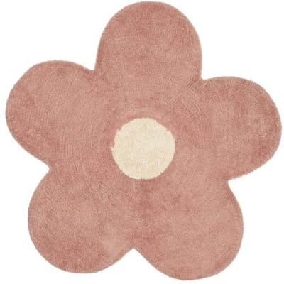 Prénatal Vloerkleed Kinderkamer of Babykamer - Bloem - Kleed Slaapkamer - Pink - Ø 95cm