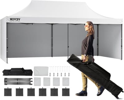 Pop-up paviljoen - Feest tent - Buitenfeest organiseren - Waterdicht uv-bestendig - 305 x 610 cm - Wit