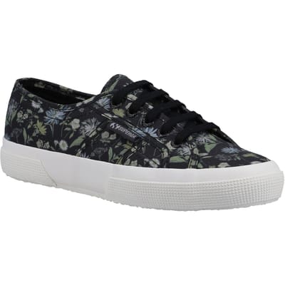 Superga 2750 Floral Print Cotton Damestrainers Donkergrijs/Bloemenprint