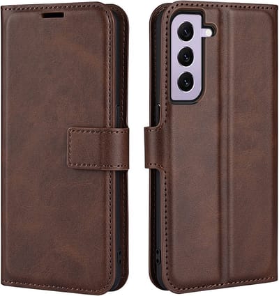 Coverup Hoesje - Geschikt voor Samsung Galaxy S23 Hoesje - Coverup Deluxe Book Case - Donkerbruin