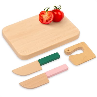 Kindermessen Set - Hout - Montessori mes - Koken kinderen - Zelfstandig koken - Kindvriendelijk materiaal - Qwali