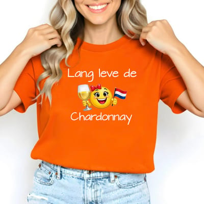 Oranje Dames T-shirt- uniseks model-Koningsdag T-shirt maat 3XL- WK voetbal Shirt- oranje T-shirt