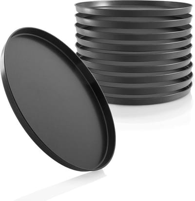 Pizzablek rond 28 cm, set van 10, antiaanbaklaag, ronde bakplaat, veelzijdig inzetbaar