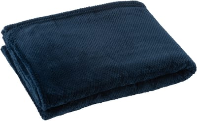J-Line deken Snuggle - polyester - donkerblauw