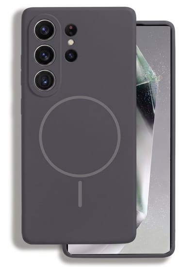 Casemania Hoesje Geschikt voor Samsung Galaxy S26 Ultra - Grijs - Zachte Liquid Siliconen Back Cover - Geschikt voor MagSafe - Telefoonhoesje met Volledige Camera Bescherming