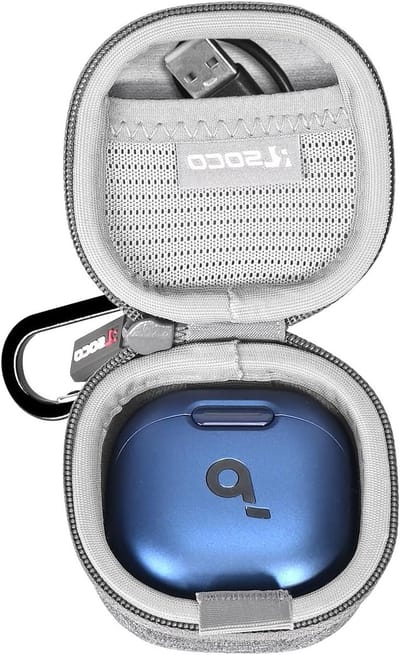 Draagbare Bescherming voor Draadloze Oordopjes - Schokbestendige Hoes voor Bluetooth Earbuds (Grijs)