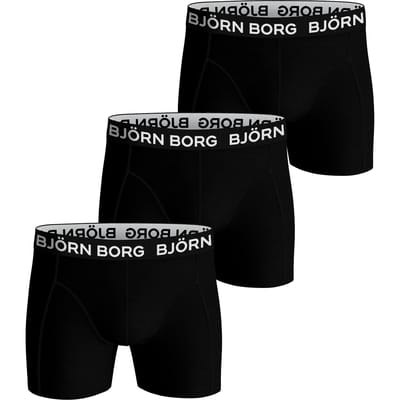 Björn Borg Cotton Stretch Boxershort Heren Zwart - 3 stuks - Heren onderbroeken - Katoenen Boxer - Maat S