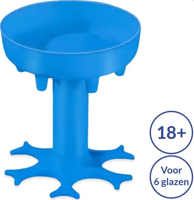 GAGATO Drankdispenser Blauw voor Alcohol - Shot Fontein voor Drankspel - Shot Dispenser voor 6 shotglaasjes