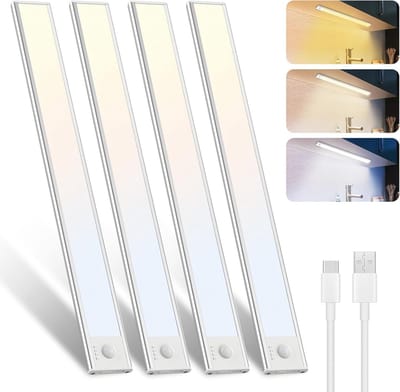 Dimbare LED Kastverlichting met Bewegingssensor - 30 cm Batterij en USB Oplaadbaar - Ideaal voor Keuken en Badkamer