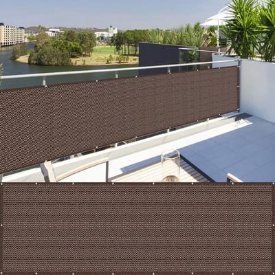 Balkonscherm Inkijkbescherming HDPE met Oogjes - UV-bestendig Schaduwdoek voor Balkon en Terras
