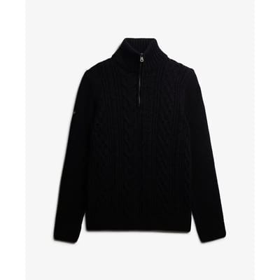 Superdry Half Zip Pullover Jacob Cable Navy - Maat XXL - Heren - Schipperstrui