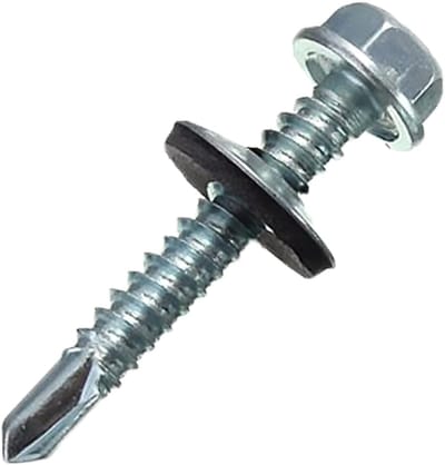 Zelfborende schroeven M6 - 200 stuks - 6,3 x 25 mm - Zeskantige schroeven met sluitringen voor metaal