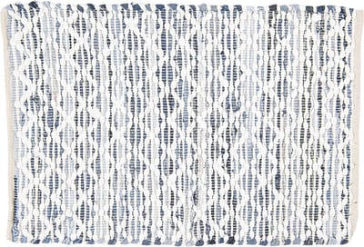 Clayre & Eef Vloerkleed 60*90 cm Grijs Katoen Rechthoek Tapijt Wandkleed Wandtapijt