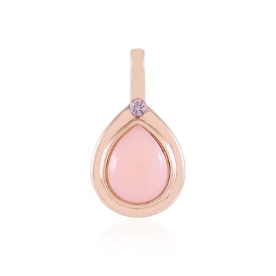 Cavill - Zilveren Peervorm Hanger met Roze Opaal 1,485 ct - 925 Sterling Zilver Rosé Verguld - Roze Saffier Accent 0,018 ct