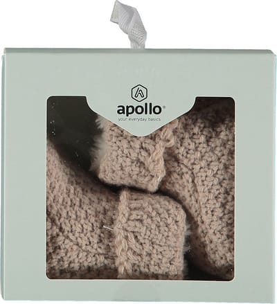 Apollo - Baby - Slofjes - Knit - Sand - Giftbox - New Born - Maat 50/56
