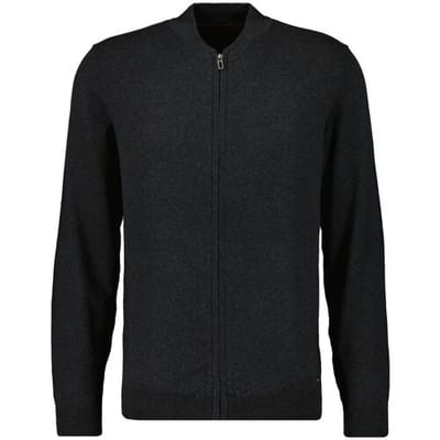 Ragman Vest Solid Color Zip Cardigan College Collar Cotton Cashmere Antraciet / male