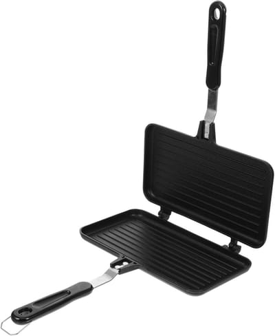 Sandwichmaker Bakvorm - Dubbelzijdig IJs - Broodjes Maken - Antiaanbaklaag - 35x23x3cm - Grijs