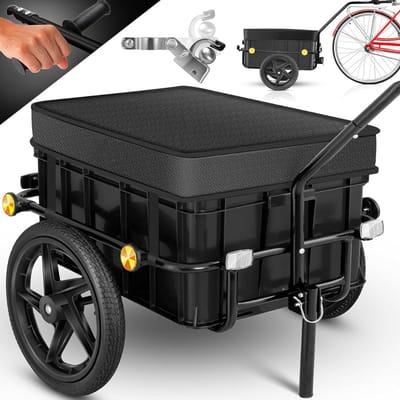 DailySupplies® Fietskar Bagage - Fietsaanhanger - Aanhangwagen Fiets - 70L