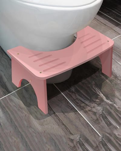 Toiletkruk van bamboe - Houten toiletsteun - Gezond zitten - 35 graden zithouding - 39 x 22 x 16.5 cm