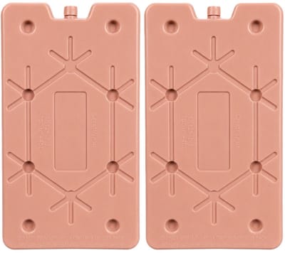Excellent Houseware Koelelement Ice Pack - 2x - oudroze - polyethyleen - 350 gr - 24 x 14 x 1.5 cm
