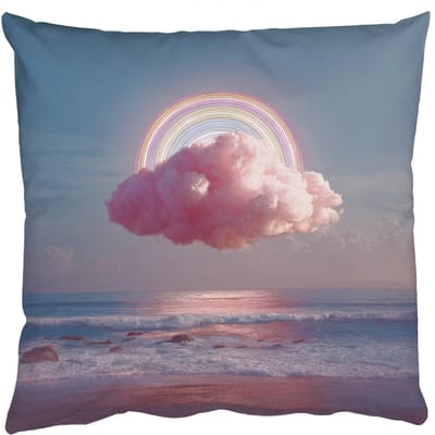 Sierkussens - Kussentjes Woonkamer - 50x50 cm - Wolk - Regenboog - Zee