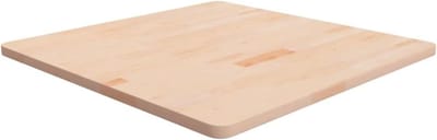 Tafelblad Massief Eikenhout - Vierkant Werkblad - Tafel Opknappen - Duurzaam Massief Hout - 80x80cm - Naturel