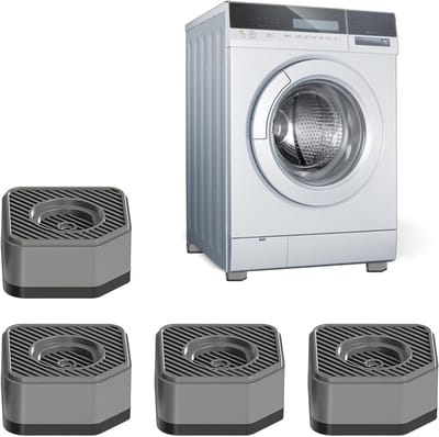 Set van 4 Trillingsdempers voor Wasmachine – Antislip en Stapelbare Voeten voor Stabiliteit en Geluidsreductie