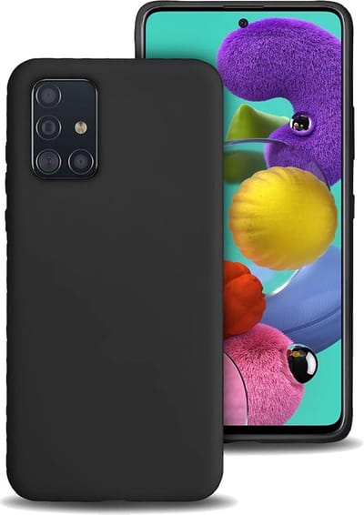 Hoesje - Geschikt voor Samsung Galaxy A51 - Sterk & Shockproof - Siliconen Case - Hoes Cover - Telefoonhoes - Zwart