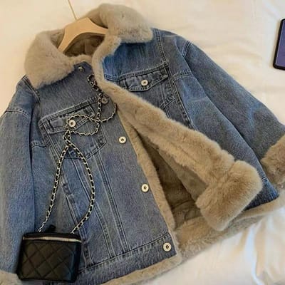 Veste en jean Femme Automne et Hiver Dernière Tendance Rétro Quotidien Coupe Ample Port Quotidien Construction Durable Haute Qualité Utilisation Quotidienne Pratique S brown
