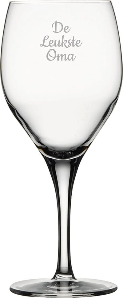 Gegraveerde Rode wijnglas 42,5cl De Leukste Oma