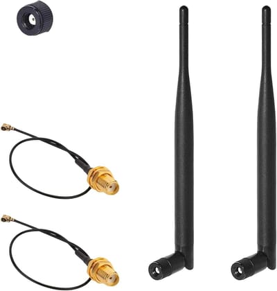 Draadloze Antenne Set - Signaal Versterkers - IoT Verbindingen - 6dBi Versterking - 2 Stuks - Zwart