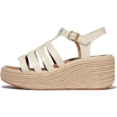 FitFlop FitFlop Platfforms Espadr. Leather Fisherman Wedge Sandals BEIGE - Maat 39