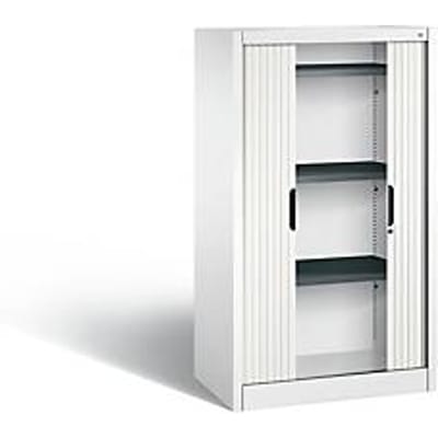 C + P Omnispace rolluikkast, 3 OH, afsluitbaar, B 800 x D 420 x H 1345 mm, staal/kunststof, verkeerswit