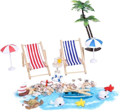 Miniatuur Strandset - Decoratie set - DIY Decoratie - Compleet met accessoires - 20 stuks - Meerkleurig