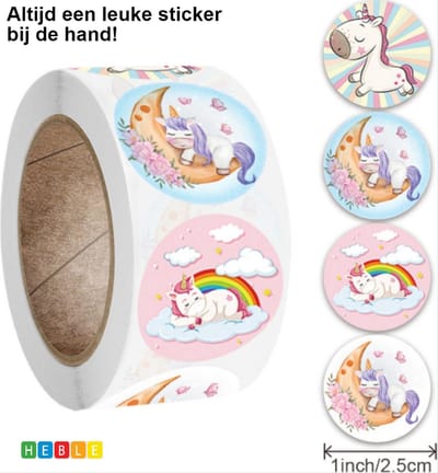 ***Unicorn stickers Beloningsstickers - Eenhoorn Sticker voor kinderen - Beloningssysteem - Stickerrol - Schoolspullen - Onderwijs - Stickervellen - van Heble® ***