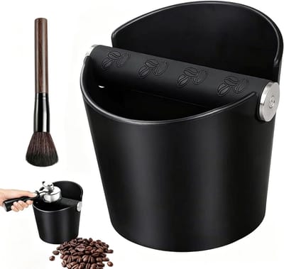 Afklopcontainer Koffie - Klopbox Espresso - Koffiezet Accessoires - Compact & Stil - 10 x 2 x 1 cm - Zwart
