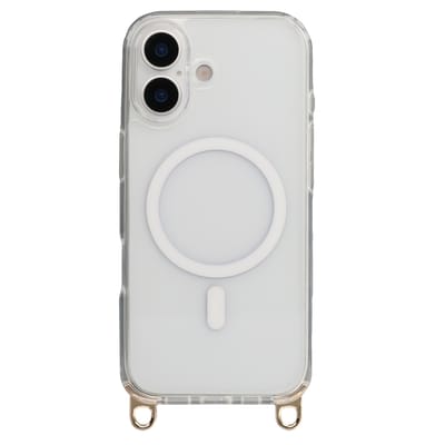 Selencia Hoesje - Geschikt voor Apple iPhone 16 - Rivièra Transparante Backcover geschikt voor MagSafe en afneembare haakjes - Transparant