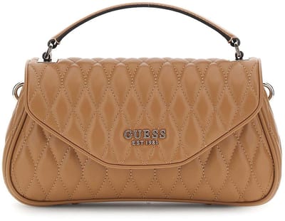 GUESS schoudertas handtas Valla Top Handle Flap Bag Beige Lichtbruin