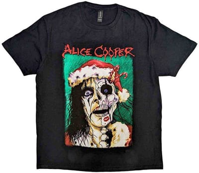 Alice Cooper - Xmas Card Heren Tshirt - S - Zwart