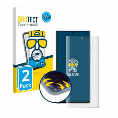 BROTECT - Screenprotector voor Samsung Galaxy S23 Ultra (case-friendly) - Folie Beschermfolie matte volledig dekking 2 Stuks