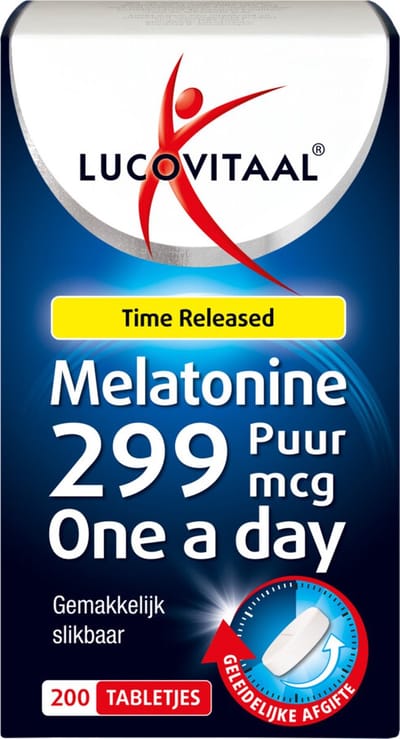 Lucovitaal Melatonine Puur 0,299mg Time Released - 2 x 200 tabletten - Voordeelverpakking